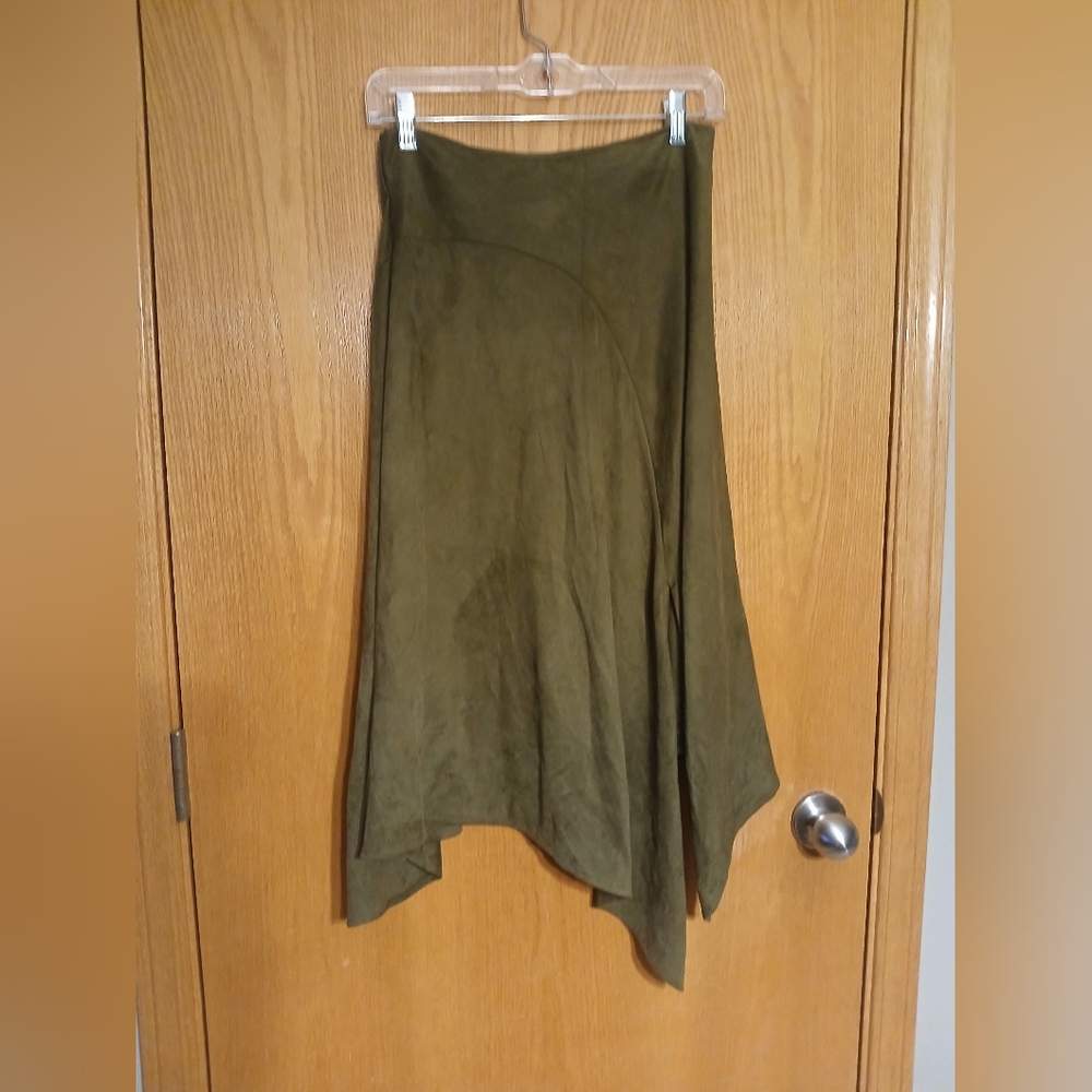 Umgee Olive Asymmetrical Skirt